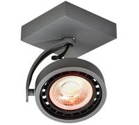 Plafonnier GTV WALLY, fixation au plafond, 4281, AC220-240V, 50/60 Hz, IP 20,1*GU10, ES111, simple, graphite, einfach