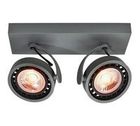 Plafonnier GTV WALLY, fixation au plafond, 4304, AC220-240V, 50/60 Hz, IP 20, 2*Gu10, ES111, double, graphite, Graphit