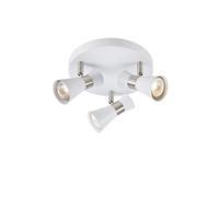 Plafonnier GU10 7W 3 têtes orientables blanc et nickel - Markslöjd - Folie