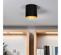 Spot en saillie XL POINT en métal noir et or D : 12,7 cm H : 12,5 cm GU10 orientable couloir cuisine salon spot plafonnier en saillie intérieur haute tension