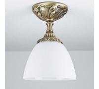 Plafonnier Hall Lumière Style Jugendstil Verre En Laiton Bronché E14 Fait Main