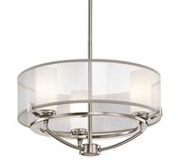 Plafonnier HIRA Blanc Métal Organza Ø46cm 3xG9 Chambre À Coucher Lampe