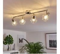Plafonnier - HOFSTEIN - Orebro - Métal chromé - 4 spots orientables - Style vintage