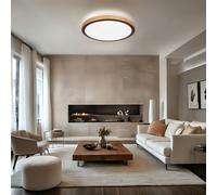 Plafonnier Holzleuchte Nature Opale LED Rond Salon D 43,7 CM