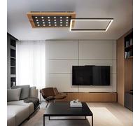 Plafonnier Holzleuchte Plafonnier Lampe Salle à Manger Braun Mémoire Mobile LED