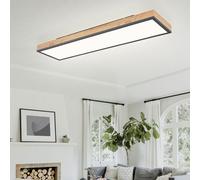 Plafonnier Holzleuchte Plafonnier Wohn Espace Lumière Du Jour Télécommande LED