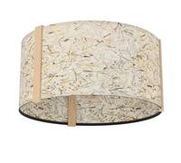 Plafonnier HONTONGAS E27 1X25W en bois et acier marron et noir D400mm
