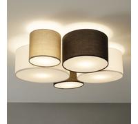 Plafonnier Hotel Avec Cinq Abat-Jour En Tissu blanc, noir, gris