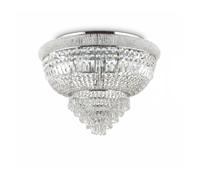 Plafonnier - IDEAL LUX - DUBAI PL24 - 24x E14 - Métal chrome/laiton - Cascade cristal taillé