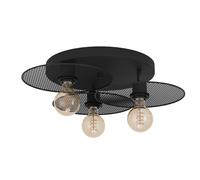 Plafonnier IKESTON E27 3X40W en acier noir D530mm