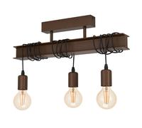 Plafonnier industriel TOWNSHEND 4 en acier marron antique 3xE27
