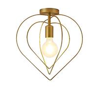 Plafonnier industriel vintage en forme de cage en métal doré, culot E27, parfait pour couloir, porche, chambre à coucher et plus encore - Décoration d'intérieur élégante