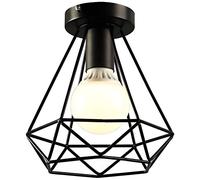 Plafonnier Industrielle en Métal Fer Cage Diamant Retro Lustre suspension luminaire pour couloir,entrée,allée, porche
