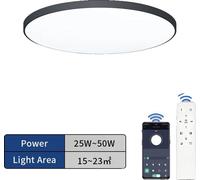 Plafonnier intelligent, lumière variable, 50W-noir