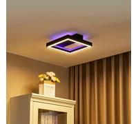 Plafonnier intelligent Tjado Lucande, dimmable, noir, Salon / Salle à manger, Métal, Moderne