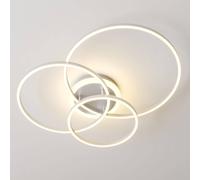 Plafonnier intelligent Tula Lindby, dimmable, gris, Salon / Salle à manger, Aluminium, Moderne