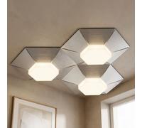 Plafonnier Intensité Variable LED Lampe Design de Salon Alu Brossé