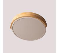 Plafonnier Jan Led (Ø30 Cm) Blanc - Bois Naturel Blanc