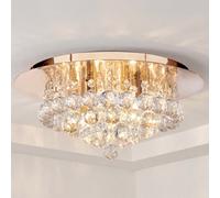 Plafonnier Jaune Or Ø35Cm 4X G9 Lumière Cristal Plafond Éclairage Cuisine