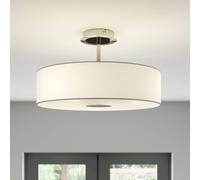 Lindby Plafonnier Tissu Josia à intensité variable (Moderne) en Blanc Textile e. a. pour Couloir (à 3 lampes, E27), Luminaire Plafonnier, Lampe Plafond, Eclerage Eclairage Interieur