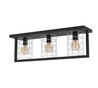 Plafonnier JUBILY E27 3X40W en acier noir 770x190x255mm