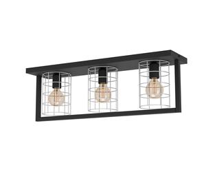Plafonnier JUBILY E27 3X40W en acier noir 770x190x255mm