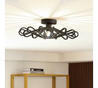 Lindby Plafonnier Kaelen à intensité variable (Traditionnel) en Noir Métal e. a. pour Salon & Salle manger (1 lampe,à E27), Luminaire Lampe Plafond Eclerage Eclairage