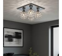 Plafonnier salon miroir boule de cristal lumineuse spots en set comprenant des ampoules LED