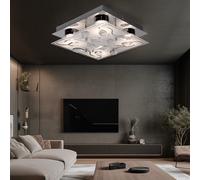 Plafonnier Kristallleuchte LED Verre Lampe de Salon Chrome L 22 CM