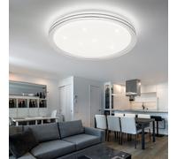 Plafonnier Kristallleuchte Plafonnier LED Sterneneffekt Opale Blanc Salon