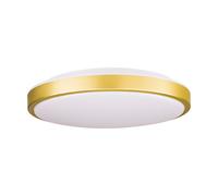 Plafonnier laiton LED plafonnier cuisine ronde lampe de couloir lampe de salon, métal plastique, 20W 2400lm blanc chaud, DxH 43x9 cm