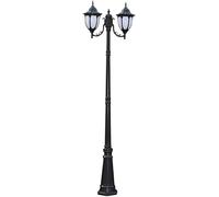 Plafonnier, Lampadaire de Jardin rétro à LED 292 cm, étanche, en matériau moulé sous Pression, Abat-Jour en Acrylique Blanc, éclairage paysager for terrasse, pelouse, allée(B,320cm)