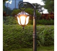 Plafonnier, Lampadaire d'extérieur rétro européen étanche à LED Solaire en Aluminium, éclairage très Lumineux for Jardin, pelouse, Rue, Maison, Jardin(Noir,100CM)