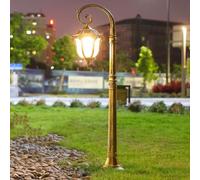 Plafonnier, Lampadaire d'extérieur rétro européen étanche à LED Solaire en Aluminium, éclairage très Lumineux for Jardin, pelouse, Rue, Maison, Jardin(Brass,100CM)