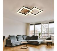 Plafonnier Lampe Bois de Salon Réglable Noir Opale LED