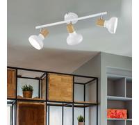 Plafonnier Lampe Bois Lumière pour Salle à Manger Spot Tache Réglable Blanc L