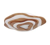 Plafonnier lampe chambre lampe télécommande CCT lampe lumière du jour lampe en bois, métal, marron opale, LED 40 W 1600 lm 2700-6500 K blanc chaud-blanc froid, LxPxH 58x50x10 cm