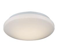 Plafonnier lampe chambre lumière cuisine lampe salon, métal blanc rond moderne, 1x LED 12W 960Lm 3000K, DxH 26x8.5 cm