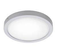 Plafonnier Lampe de bureau Panneau de montage chromé Lampe de salon ronde, plastique métal, 1x LED 21,4W 2200lm 4000K blanc neutre, DxH 30x3,2 cm