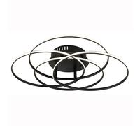 Plafonnier lampe de chambre à coucher anneaux en aluminium réglables LED noir