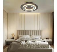 Plafonnier plafonnier lampe de salon lampe de chambre lampe de salle à manger, métal acrylique gris anthracite, LED 24W 710Lm 3000K blanc chaud, D 32 cm