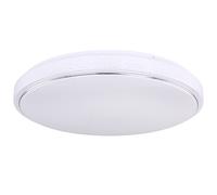 Plafonnier Plafonnier chambre lampe salle à manger, effet étoile fonction mémoire CCT, anneau en métal chromé opale, 1x LED 32W 3000Lm blanc chaud/blanc froid, DxH 49x7,5cm