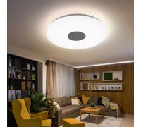 Plafonnier LED plafonniers plafonnier de salon de forme ronde, chrome avec abat-jour acrylique, 1x LED 18W 1260 lm blanc chaud, 37,5 cm