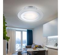 Plafonnier Lampe de Chambre à Coucher Verre Satiné Chrome LED D 23 CM