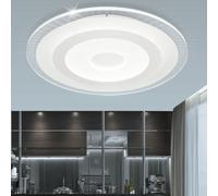 Plafonnier lampe de chambre blanche plafonnier moderne LED CCT, métal acrylique, 1x LED 36W 2190lm 3000,4000,6000K, DxH 40x4,5 cm