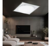 Plafonnier LED plafonnier miroir bord lampe de salon, 12W 1020lm blanc chaud, LxlxH 30x30x8,5 cm, Eglo 93415