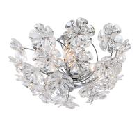 Plafonnier lampe de chambre chrome fleurs acryliques autour de PHOENIX
