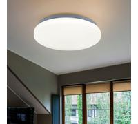 Plafonnier LED plafonnier lampe de couloir lampe de salon, métal plastique blanc rond, 20W 1500lm 4000K blanc neutre, D 28 cm