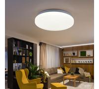 Plafonnier LED plafonnier lampe de couloir lampe de salon, métal plastique blanc rond, 20W 1500lm 4000K blanc neutre, D 28 cm