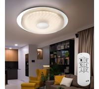 Plafonnier télécommande dimmable LED plafonnier de chambre à coucher avec film effet 3D, couleur de lumière réglable, 24W 1700lm, D 45 cm